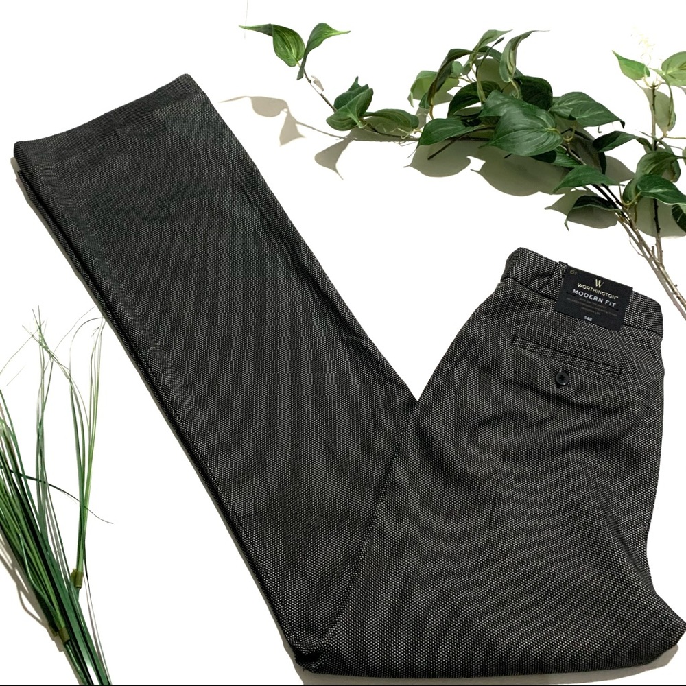 Worthington Modern Fit gray Trouser Pants 6 Tall